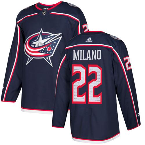 Adidas Men Columbus Blue Jackets 22 Sonny Milano Navy Blue Home Authentic Stitched NHL Jersey